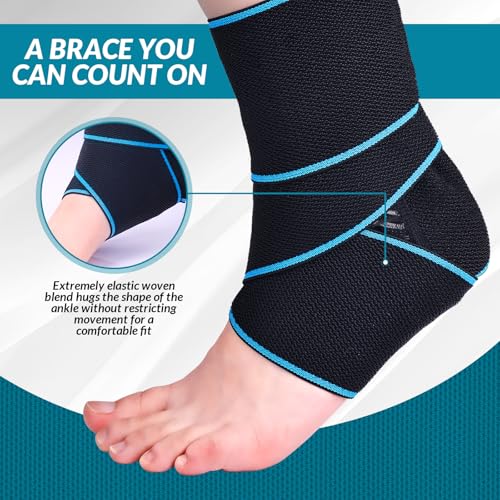 Elevon Ankle Support Brace with Adjustable Straps, Nylon Medical Brace for Achilles Tendonitis, Ankle Support, Plantar Fasciitis & Sprain Relief 1 Pack