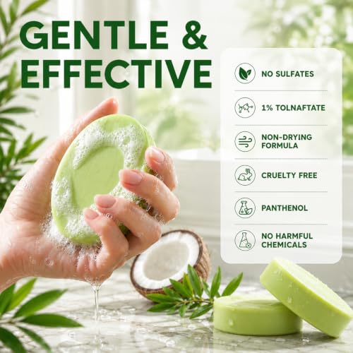 Antifungal Soap, Antibacterial Soap Bar with Tea Tree Oil, 2 Bars 4.1 Ounce (Pack of 2)