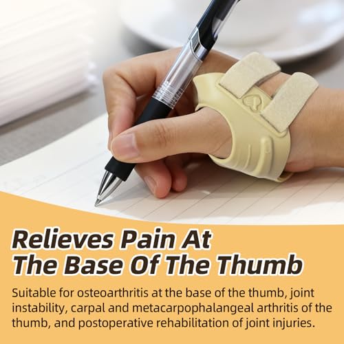 CMC Thumb Brace, Osteoarthritis Thumb Splint(Right Hand,Khaki,L) Khaki-Right Hand Large