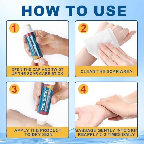 Scar Butter Stick with Vitamin E, Cocoa Butter & Coconut Oil, Nourishing Skin Care Cream for Face, Body & Hands,For All Skin Types -1Pack 0.7 Fl Oz (Pack of 1)