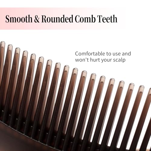 Dandruff Comb, Stainless Steel Fine Tooth Lice/Flea Comb, Psoriasis Comb, Scalp Oil Buildup Removal Wide Hollow Tooth Button Hairbrush for Scalp Massage Care for Man Women and Kids