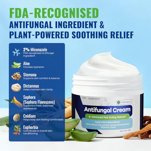 CHARMPOO Advanced Antifungal Cream for Jock Itch & Athlete’s Foot, 3.4 oz single pack