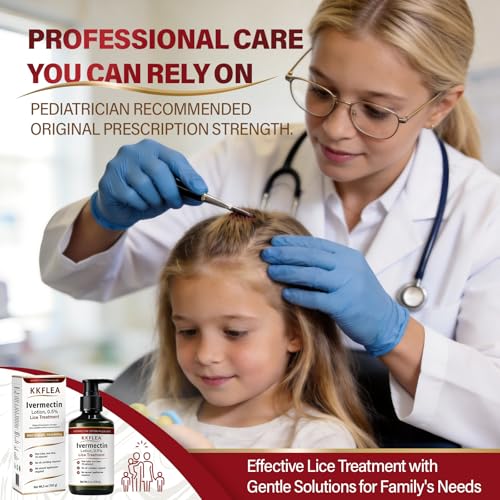 Ivermectin Lotion 0.5% Lice Treatment, Fast-Acting, Head Lice & Eggs Treatment, No Nit Combing Required, for Children & Adults, 5 oz.