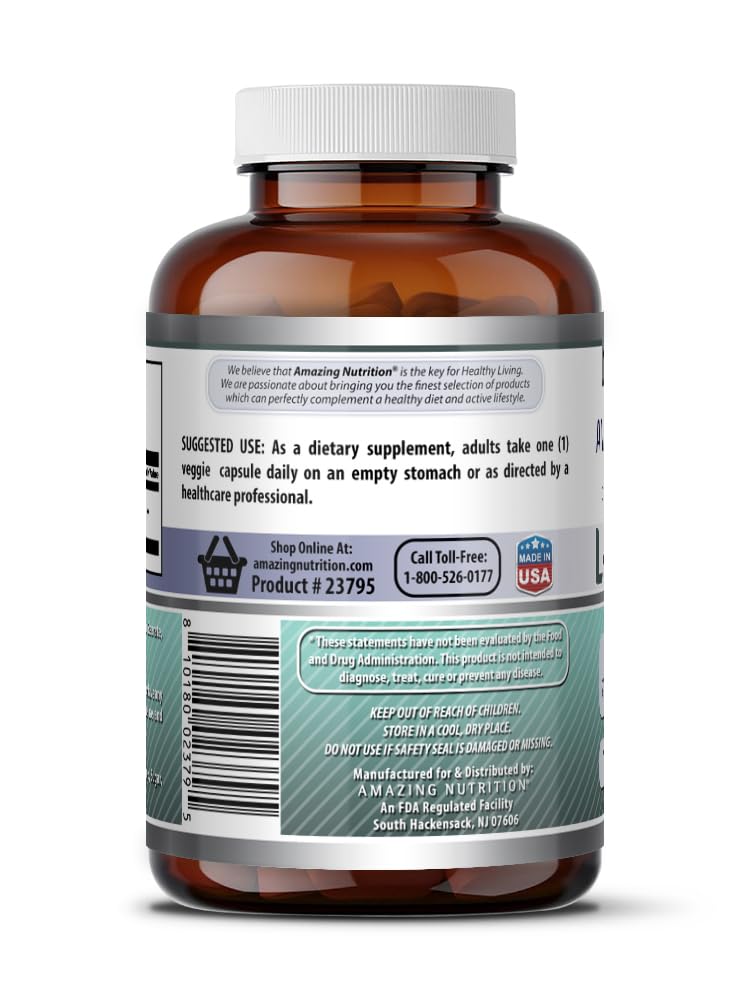Amazing Formulas L-Theanine Supplement | 200 Mg | Veggie Capsules | Non-GMO | Gluten-Free | Made in USA (1 Pack, 120 Count) Unflavored - 120 Count 120 Count (Pack of 1)