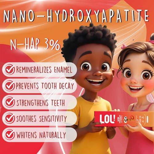 LOL Kids Toothpaste Variety Pack (5 Flavors) – Fluoride Free Toothpaste for Kids, Nano Hydroxyapatite, Probiotics & Xylitol | Remineralizing Toothpaste Kids | Natural Toothpaste Set