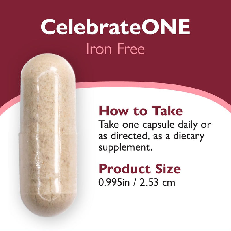 Celebrate Vitamin CelebrateONE Iron Free Multivitamin, 30 Day Supply | 30 Capsules, Once-Daily Easy-to-Swallow Bariatric Multivitamin Support After Sleeve Gastrectomy or Gastric Bypass 30 Count (Pack of 1)