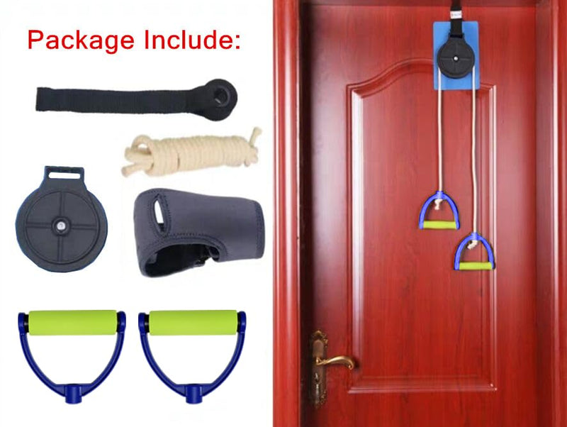 Shoulder Arm Pulley System Set - Over Door Rehab Exerciser for Home Physical Therapy Frozen Rotator Cuff Recovery and Stretching Strengthener Range of Motion A