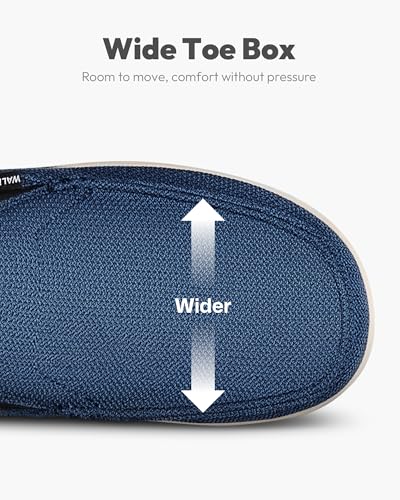 Mens Slippers with Arch Support, House Shoes for Men for Plantar Fasciitis 10.5 Navy
