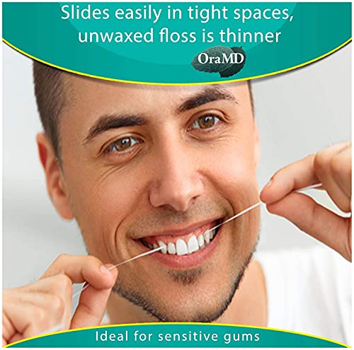 OraMD Pure Unwaxed Dental Floss 6-Pack Plus Extra Strength Tooth Oil Natural Toothpaste Mouthwash Alternative Chemical Free