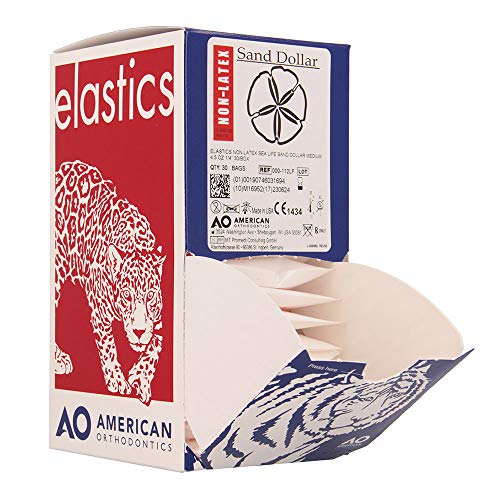 American Orthodontics Sand Dollar Elastics, 1/4 in, 4.5 oz, Non Latex 1/4" Medium, 4.5 Oz