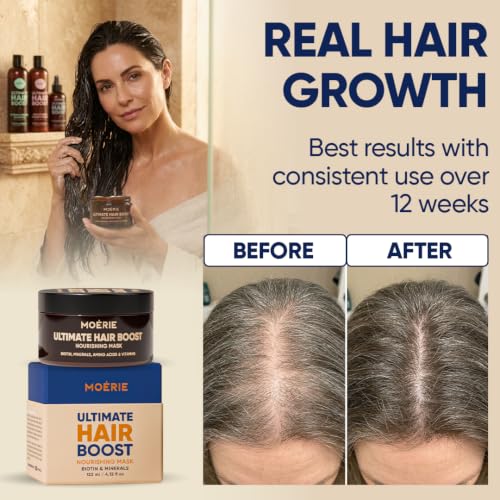 Moerie Mineral Hair Growth & Repair Mask – Hair Loss treatment Mask – Hair Regrowth For Longer, Thicker, Fuller Hair - Vegan Friendly – Paraben & Silicone Free Single Set