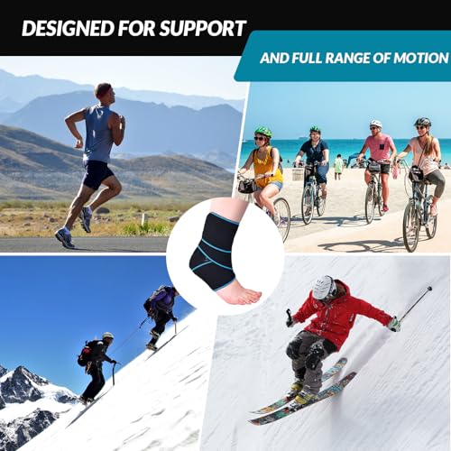 Elevon Ankle Support Brace with Adjustable Straps, Nylon Medical Brace for Achilles Tendonitis, Ankle Support, Plantar Fasciitis & Sprain Relief 1 Pack