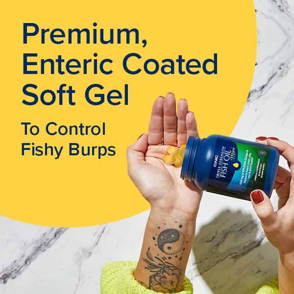 GNC Triple Strength Fish Oil Mini, 1000mg EPA & DHA, 60 Mini Softgels | Provides 1000mg EPA and DHA per Serving to Support Heart, Brain, Skin, Eye, Joint Health, and a Balanced Mood 60 Count (Pack of 1)