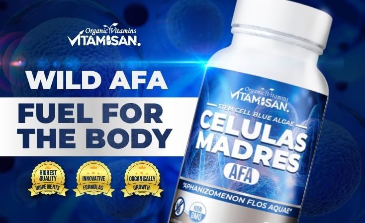 VITAMISAN 4 Celulas Madres Stemcells Celula AFA Blue Green Algae - Aphanizomenon Flos-aquae -Anti-Aging 240 Capsules new no GMO