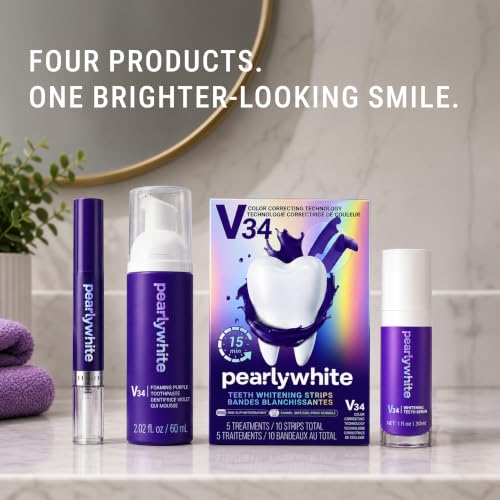Pearly White V34 Routine Kit, Hydrogen Peroxide, Enamel-Safe