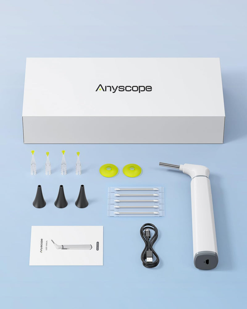 Wireless Otoscope with Gyroscope, Ear Camera with Dual View, 3.9 mm Otoscope with Light, Ear Scope with Ear Wax Removal Tool for Kids, Adults, and Pets, Compatible with iPhone and Android - BeesActive Australia