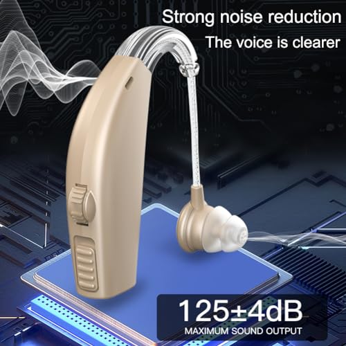 Severe Hearing Loss Hearing Amplifier,Portable Noise Cancelling Hearing Aids for Seniors Rechargeable,Physical Adjustment Buttons,Up to 30 Hours