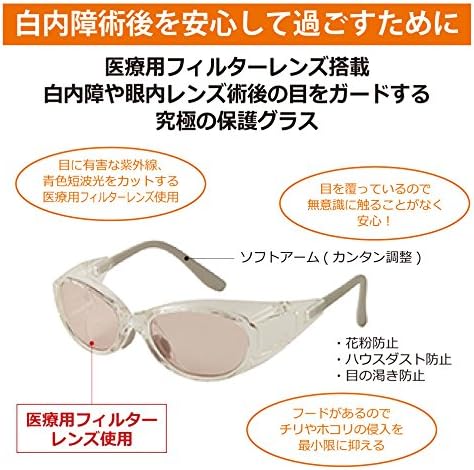 meoga-doneo Small Medical Guard for Cataracts Surgery Protective Glasses Pollen Disease Prevention Medical Filter Lens with UV Protection Blue UHF Light Cut - BeesActive Australia