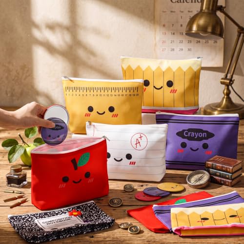 Geelin 12 Sets Teacher Gifts Set Cosmetic Makeup Bags Makeup Mirrors