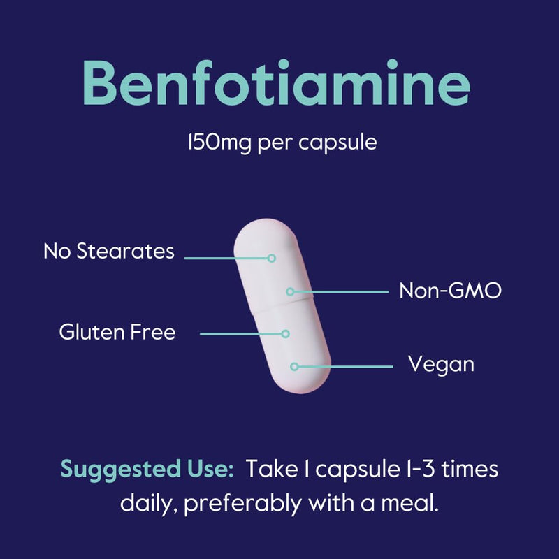BESTVITE Benfotiamine 150mg (360 Veg Caps) (120x3) - No Stearates - Vegan | Fat Soluble Vitamin B1 Thiamine Supplement - No Silicon Dioxide - Non GMO - Gluten Free - Easy to Swallow Capsules 1 Count (Pack of 360)