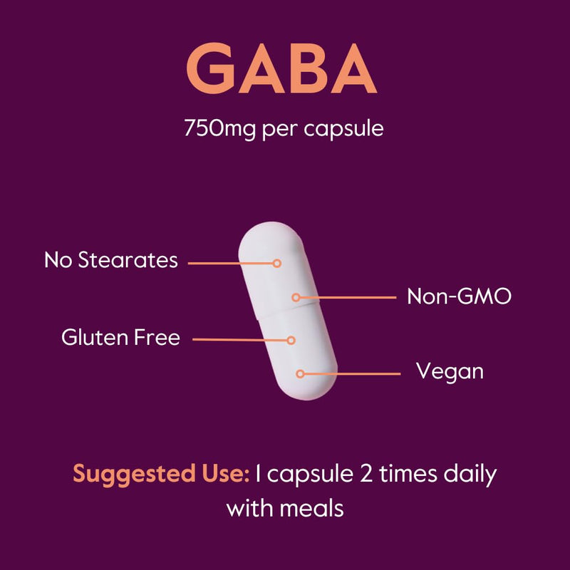 BESTVITE GABA 750mg per Capsule (240 Veg Caps) (120 x 2) - No Fillers | No Stearates - Vegan - Gluten Free - Non GMO - Gamma-Aminobutyric Acid - Neurotransmitter Support* 240 Count (Pack of 1)