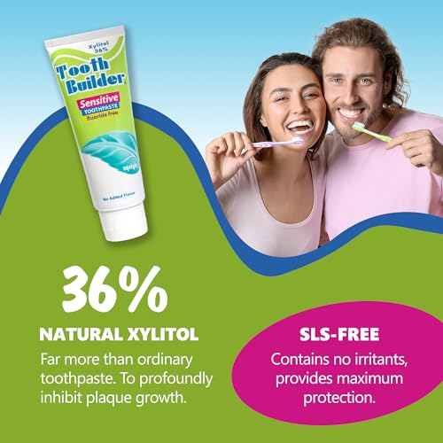 Squigle Tooth Builder Fluoride-Free Xylitol Sensitive Toothpaste 2-Pk Unflavored 4 Ounce (Pack of 2)