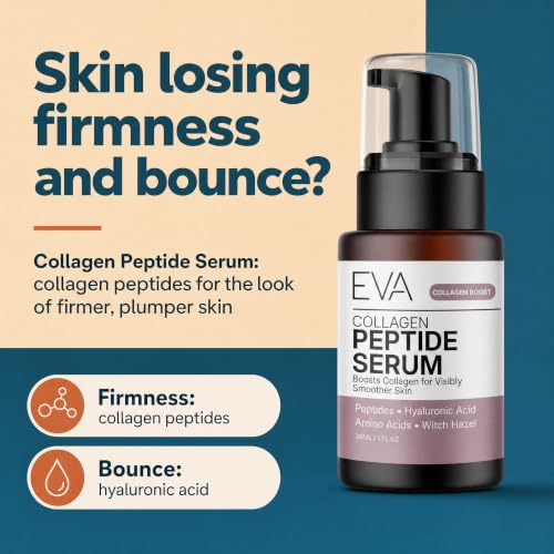 Eva Naturals Trifecta Face Serum Set – Retinol, Vitamin C & Peptides with Hyaluronic Acid & Niacinamide – Anti-Aging Skincare Bundle for Women – Collagen Boosting, Wrinkle & Spot Treatment Trio 1 Fl Oz (Pack of 3)