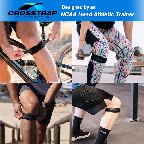 Stabilizing Patella Knee Strap | Patella Tendon Brace for Running, Cycling, Hiking, and Sports | Pain Relief and Support, Knee Stabilizer Brace For Exercise Black 2 Straps (Small)