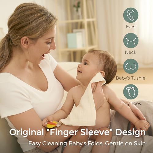 Momcozy Baby Tongue Cleaner Gauze & Soft Absorbent Baby Washcloths