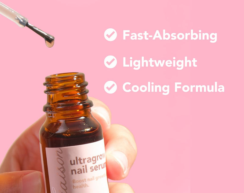 Liaison UltraGrow Nail Serum for Growth and Strength with Keratin Complex, Olive Oil & Vitamin E | Dermatologist-Tested to Support Weak, Brittle, Splitting Nails - BeesActive Australia