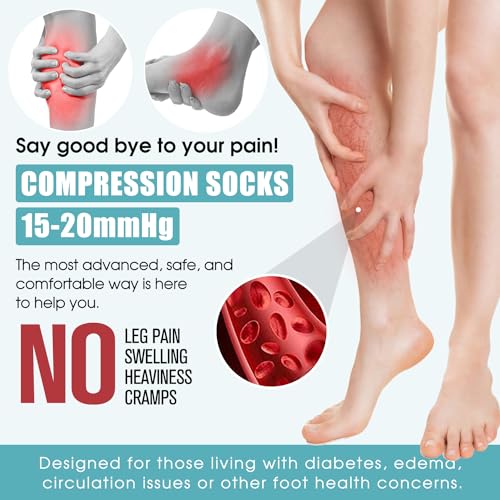 Laite Hebe Compression Socks for Women & Men Circulation(6 pairs)-Graduated Supports Socks for Running, Athletic Sports 01-Assorted28 Large-X-Large