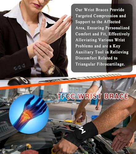 2 Pcs Soft Wrist Brace, Adjustable Wrist Support for Sprains, Fitness, Sports,Carpal Tunnel, Weightlifting, Wrist Compression Strap Pain Relief Wear Anywhere, Fits 6" to 8.3" (Black) Black