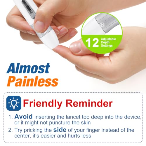 Glucose Monitor Kit Blood Sugar Testing Kit with 100 Test Strips Lancing Device 100 Lancets for Home Use