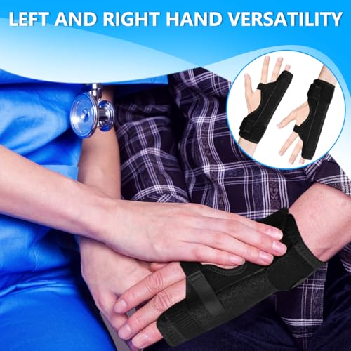 Pinky Finger Splint for Boxer Fractures, Metacarpal Finger Splints Ring & Little Finger Brace, Hand Brace with 2 Splints for Tendonitis, Arthritis, Injury, Fracture, Broken (One Size, Left & Right)