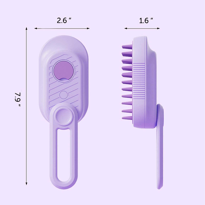 Cat Steam Brush for Shedding, Steam Brush for Indoor Cats, Water Brush, Cat Spray Mist Massaging Brush, Pet Hair Removal Brush, Suitable for Cats, Dogs and Rabbits, Cat Cleaning Brush 😽purple - BeesActive Australia