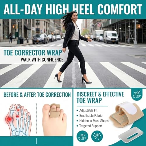 Hammer Toe Straightener & Toe Brace Wrap for Women and Men, Toe Splint for Straightening and Alignment, Hammer Toe Support, 6Pack (Beige) Beige