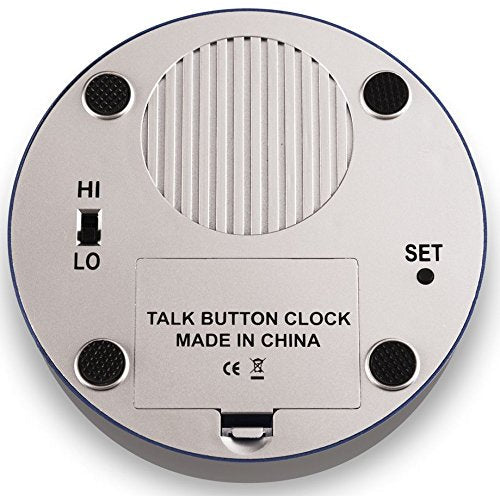 Extra Large Talking Button Clock - for The Blind, Elderly or Visually impaired Blue