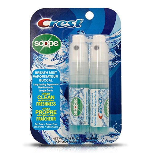 Crest Scope | Six 2-Pack of Mint Breath Mist Sprays (12 Total Sprays) - 0.24 Ounce (7mL) - Made in an FDA Audited USA Facility