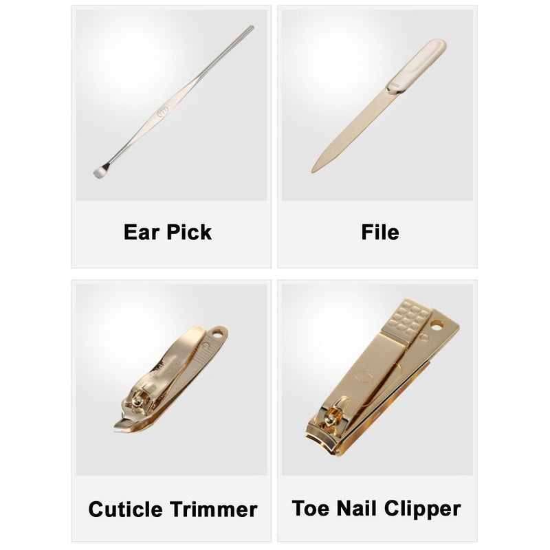 Korean Nail Clipper| World No. 1. Three Seven (777) Premium Quality Gift Travel Manicure Grooming Kit Nail Clipper Set (10 PCs, 2100G), Made in Korea, Since 1975, Gold - BeesActive Australia