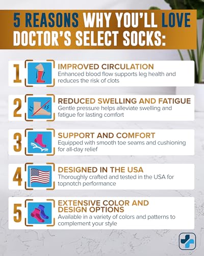 Doctor's Select® Plus Size Compression Socks for Women Wide Calf - 2 Pairs 3X-Large Black / Tan