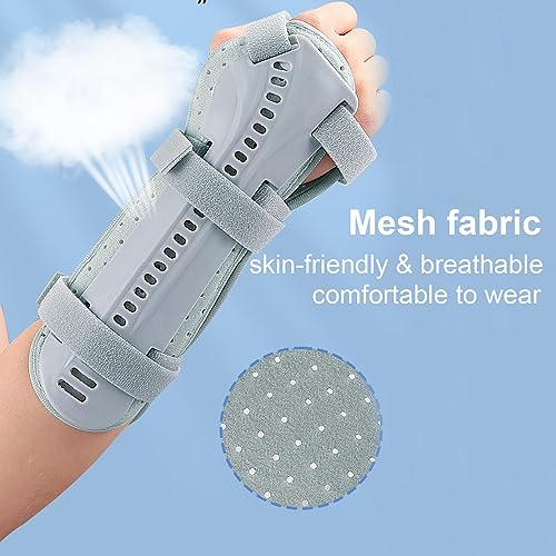 Forearm & Wrist Support Brace Splint, Forearm Immobilizer Brace Splints Breathable Wrist Splint, Upgraded with Double Splint, Great for Wrist Pain, Sprain, Sports Injuries (Right) Right