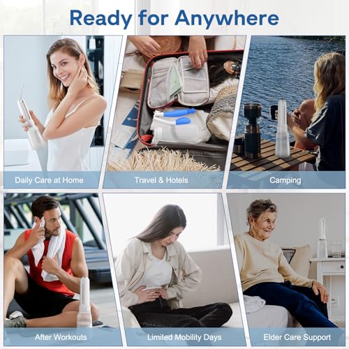 Portable Bidet for Travel & Foldable Bottom Buddy Wiping aid for Women White