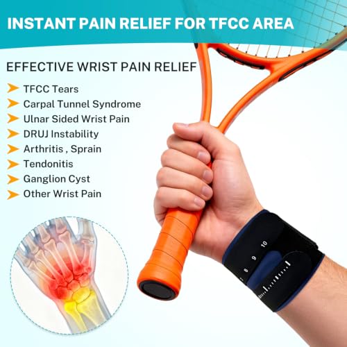TFCC Wrist Brace with Silicone Pads for Weight Bearing Strain Black