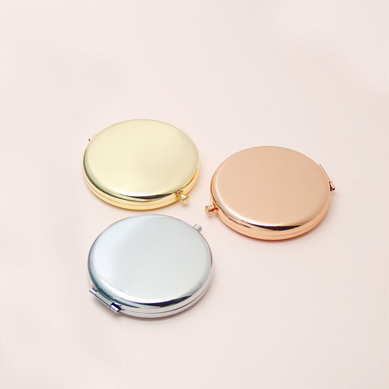 Magnifying Compact Double-Sided 1X/2X Round Pocket Handheld Travel Makeup Portable Pocket Mirror (5, Gold) 5