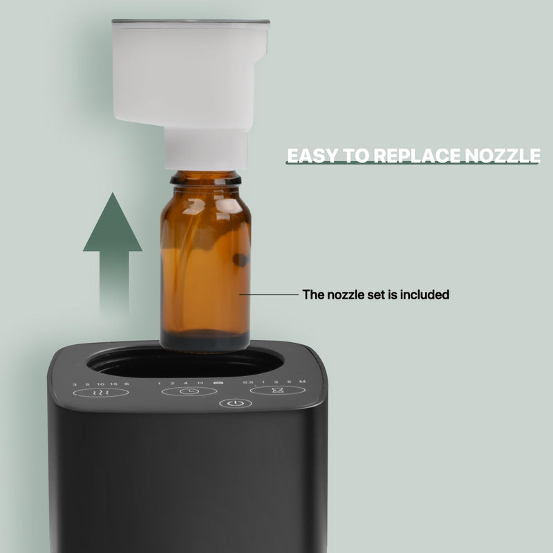 Waterless Car Essential Oil Diffuser, Portable Nebulizer Aromatherapy Diffuser, Mini Scent Air Machine with Timers for Home, Room, Car, Office,Travel Black - BeesActive Australia