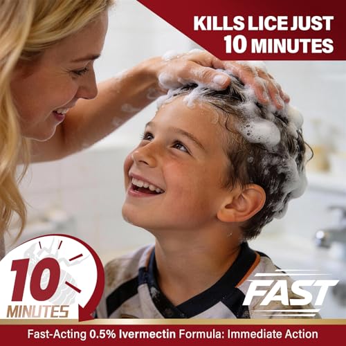 Ivermectin Lotion 0.5% Lice Treatment, Fast-Acting, Head Lice & Eggs Treatment, No Nit Combing Required, for Children & Adults, 5 oz.