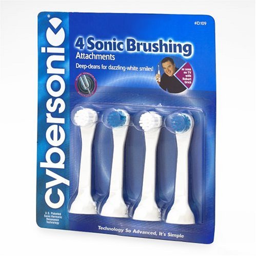 Cybersonic Classic Compact Replacement Brush Heads, 4 Pack, Compatible with All Cybersonic Electric Toothbrushes 4 Count