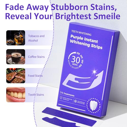 Teeth Whitening Strips kit - Enamel Safe for Whiter Teeth - Whitening Without Sensitivity - Fast Acting for Removing Stains from Coffee, Wine and Smoking (14 Strips, Mint)