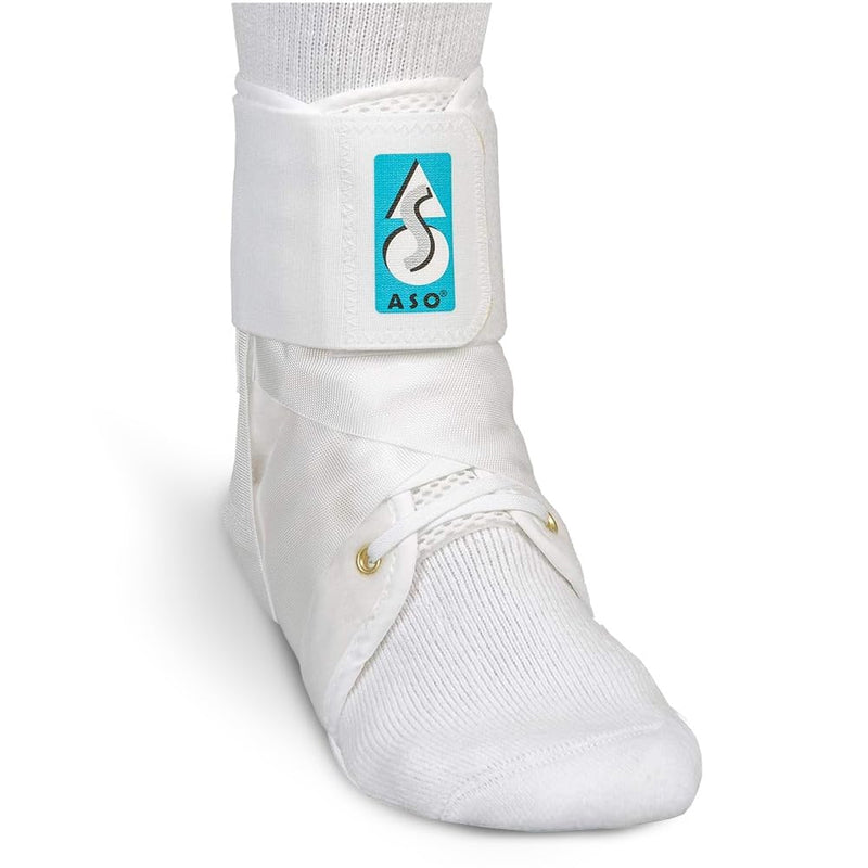 Med Spec ASO Speed Lacer – Ankle Brace for Sprained Ankle and Peroneal Tendonitis, Orthopedic Ankle Support for Men, Women, Adults, Teens and Kids, Sports Injury Recovery White Medium