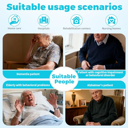 Dementia Restraint Gloves-2Pcs with Warm Pattern,Restraints Control Mitts,Safety Hand Gloves for Elderly/Dementia Patients,Anti Scratch Gloves to Prevent Scratching Harm